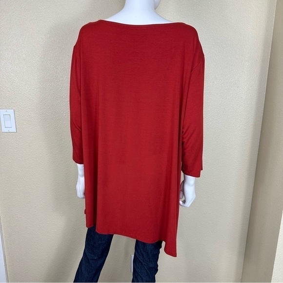Eileen Fisher Top Sz 2X Asymmetrical Jersey Asymmetric - Picture 5 of 13